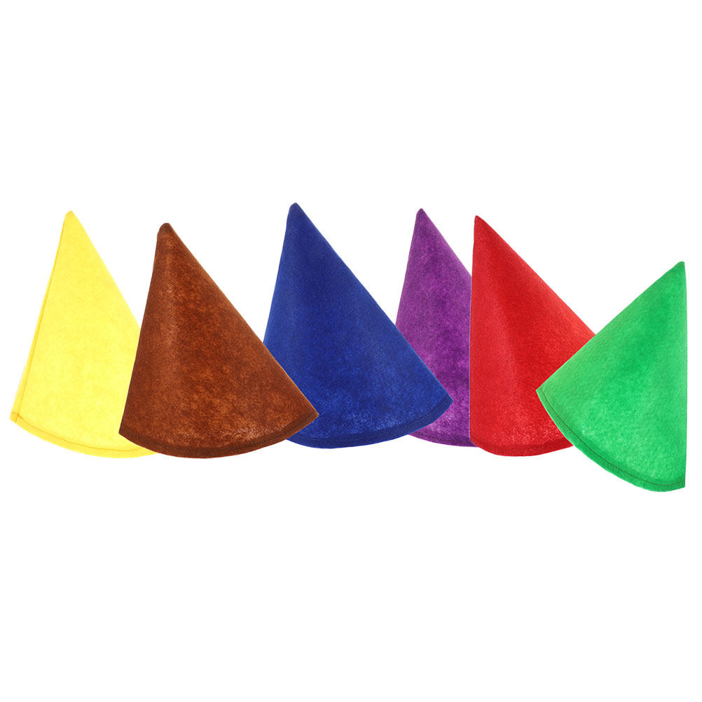 Party Hat Cone - 6 Stück Filz-Kegel-Gnomhüte, bunte Partyhüte, Elfenkostüm,