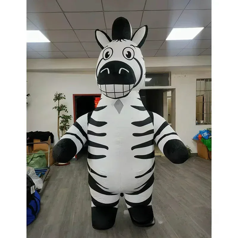 Event & Party Supply Photos - Aufblasbares Zebra-Maskottchen-Kostüm für Erwachsene, Ganzkörper-Plüschanzug, Cartoon-Charakter-Cosplay