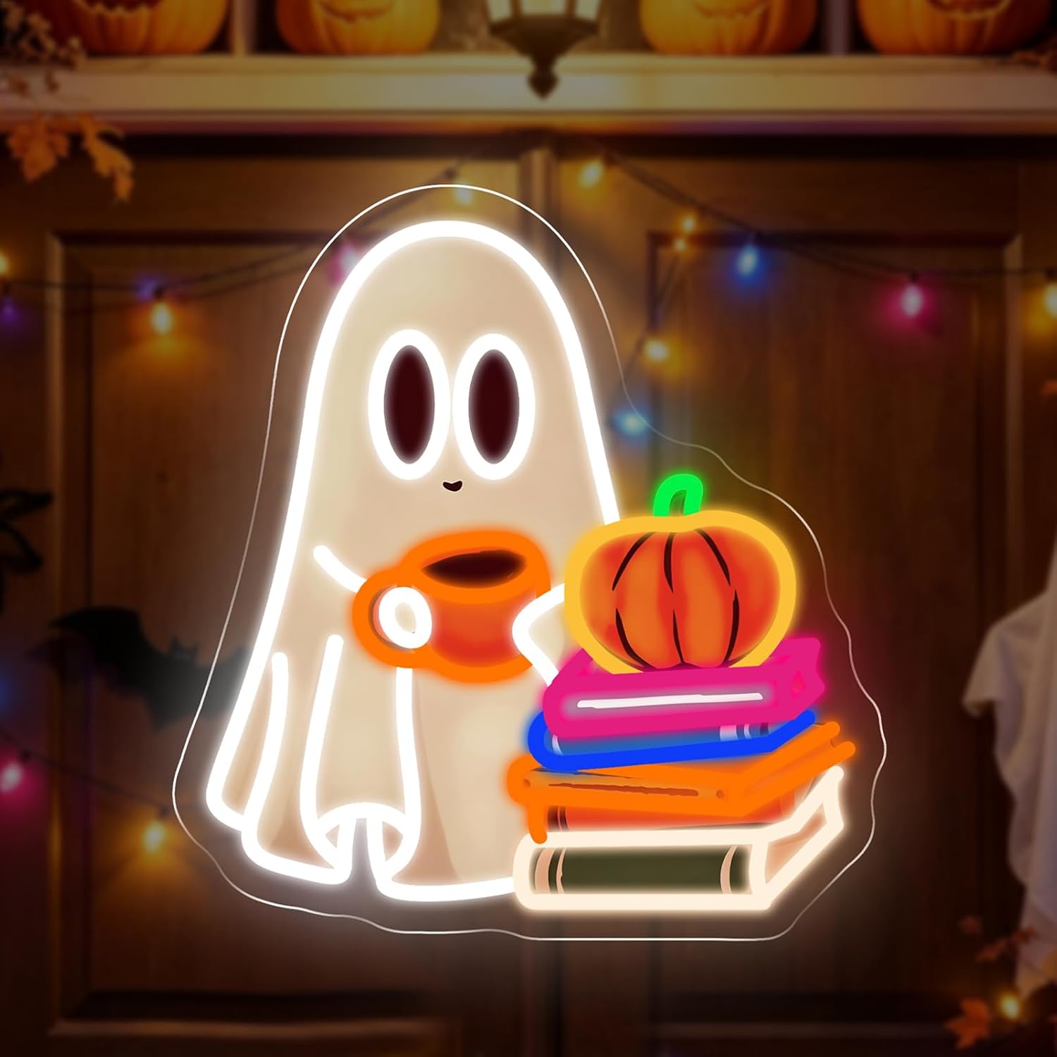 Niedliches Geister-Buch-Lesen- – Neon Sign Party Bewertung und Preis