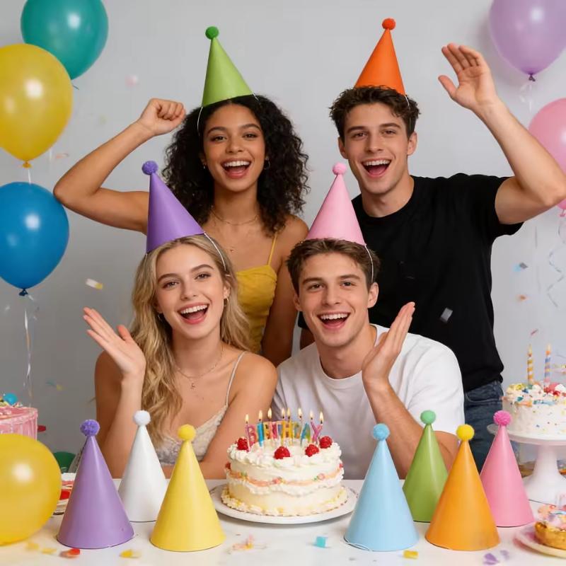 /HTF/10 Bunte Geburtstagsparty – Party Hat Cone Bewertung und Preis