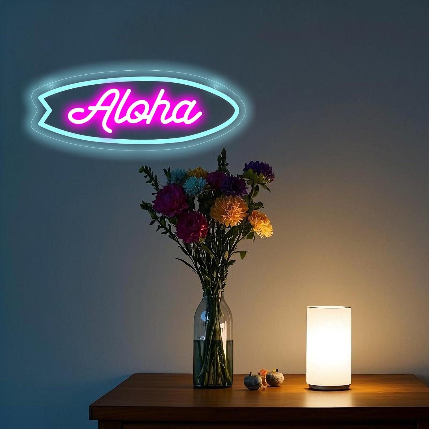 Aloha Surfbrett Neon-Schild Tr – Neon Sign Party Bewertung und Preis